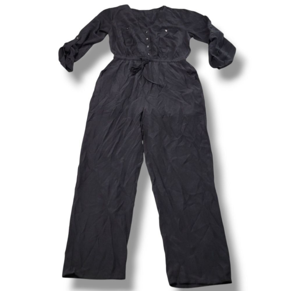 Heatherly Jumpsuit Size Small Heatherly Hazel Knit Jumpsuit Roll Tab Long Sleeve